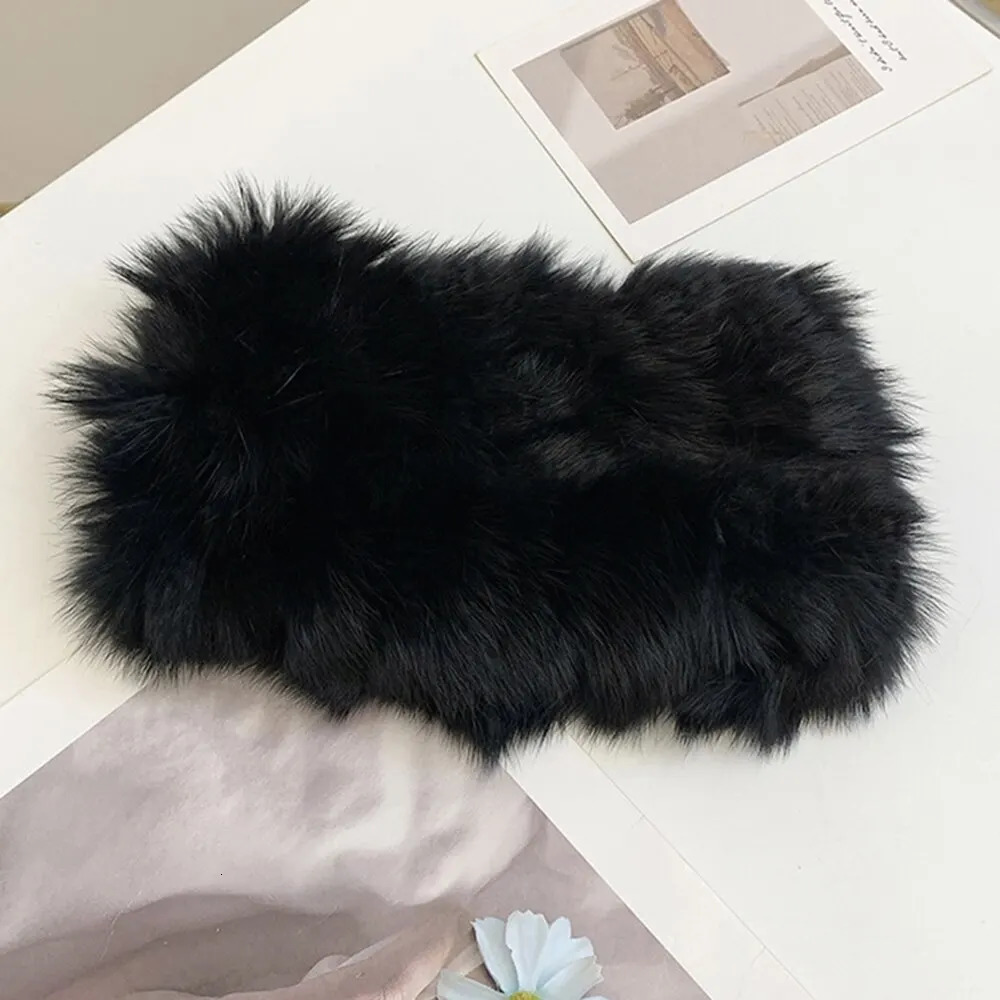 Autumn and Winter Real Rabbit Hair Band Hair Hoop Womens Warm Fur Hat Vintage Wide Edge Plush Headband 251029