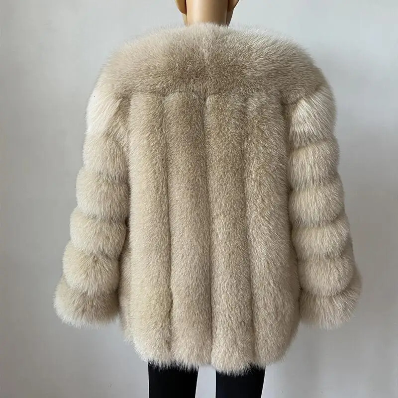 BEIZIRU Winter Woman Real Fox Fur Coat Warm Fashion Natural Stylelong sleeve fashion girls jacket 251029