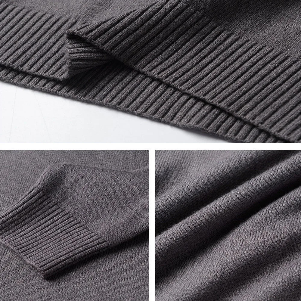 Korean Fashion Autumn Winter Sweaters Men Pullovers Fleece Turtleneck Knitted Sweatshirt Warm Bottoming Shirts 251029