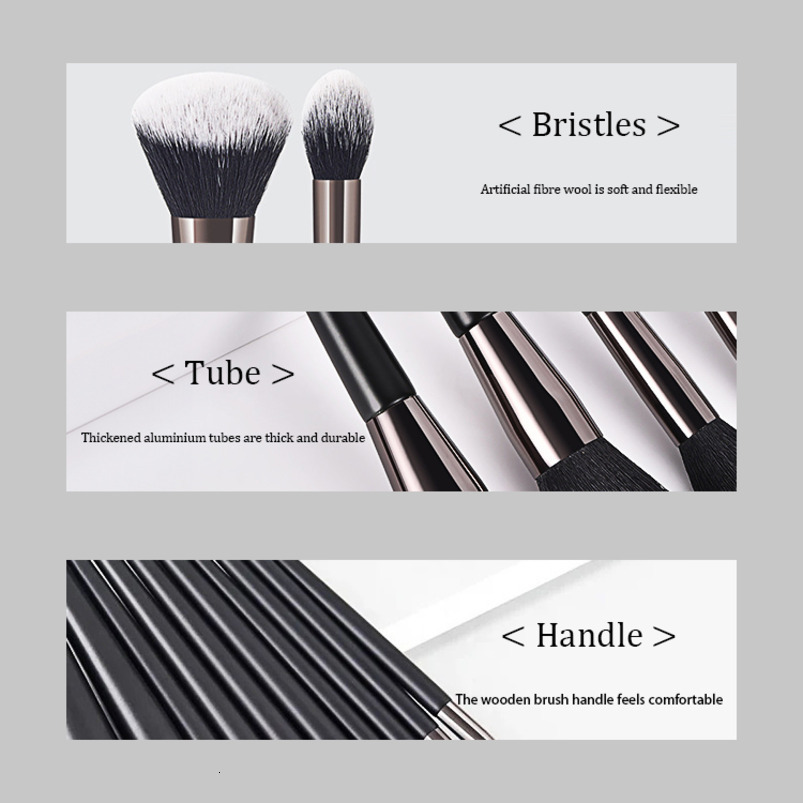 Premium 11-Piece Vegan Synthetic Fiber Makeup Brush Set with Black Handles for Eye Makeup, Ideal for Travel Use