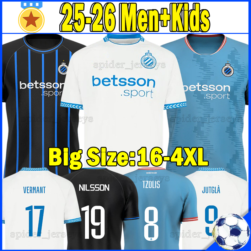 XXXL 4XL 25 26 Club Brugge Soccer Jerseys VANAKEN JUTGLA TZOLIS JASHARI 2025 2026 Football Shirts DE CUYPER ONYEDIKA VETLESEN ORDONEZ Men Uniforms kids kits sets