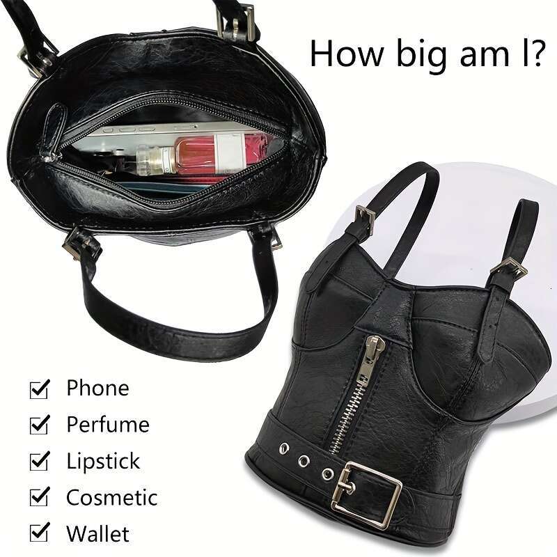 Trendy Dark Punk Zipper Handbags Fashion Designer Catwalk Small Bags, Creative Shape Coin Wallets, High Quality Factory Supplies