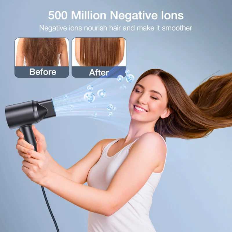 Smart Hair Dryer Screen Digital Lcd Multifunctional Professional High Speed Ionic Hair Dryer for Salon Hotel Home Travel Use W251029