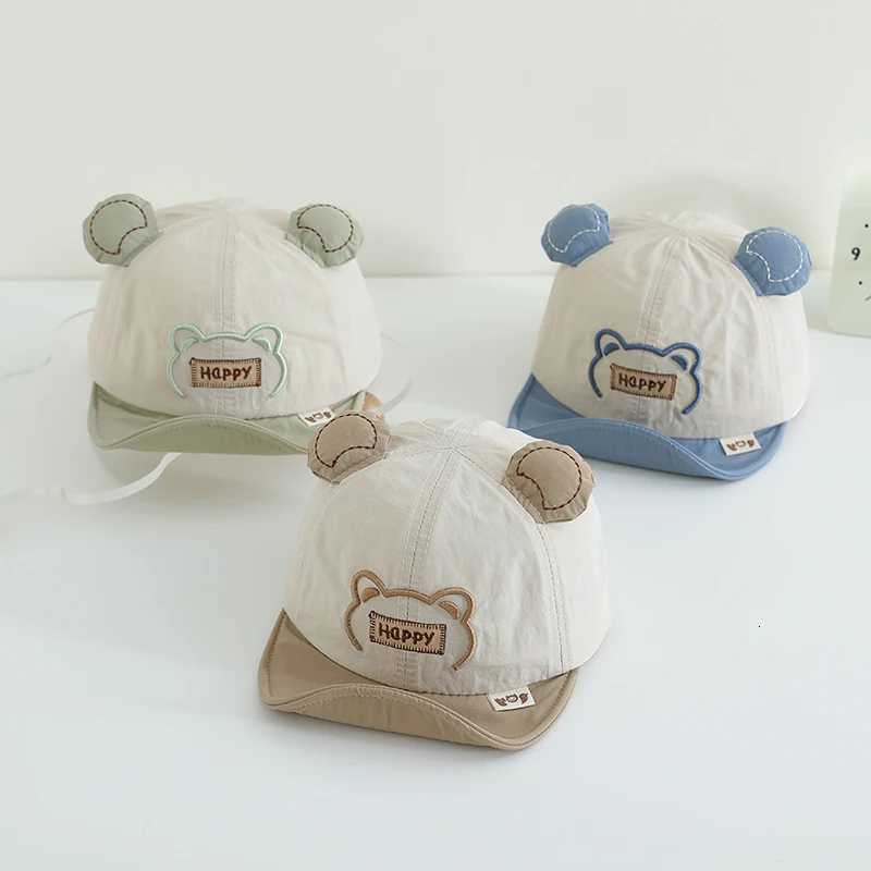 Cartoon Bear Baby Baseball Hat Summer Quick Drying Toddler Sun Cap Adjustable Soft Brim Kids Boy Girl Sun Hats251028