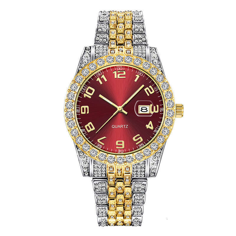 Brand Diamond-Studded Men's Hip-Hop Water Ghost Starry Sky Calendar Quartz Watch for Men