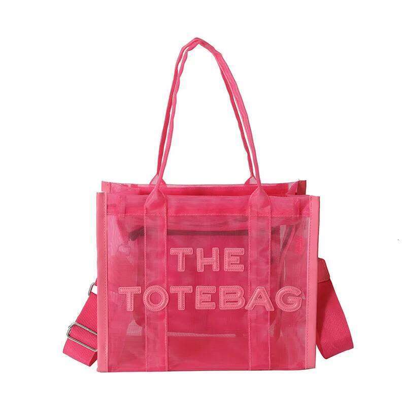 The Tote For Women 2025 Designer Handbag Square Hand Bag Beach Summer Transparent Shopping Shoulder Pink Bags Purses