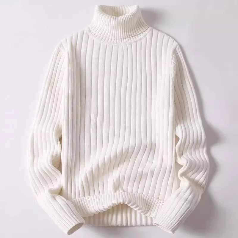 Men Sweater Turtleneck Male Pullover Jumper Solid Thicken Autumn Winter Plus Size 3XL 4XL High Neck Clothing Strip Men Knitwear J251029