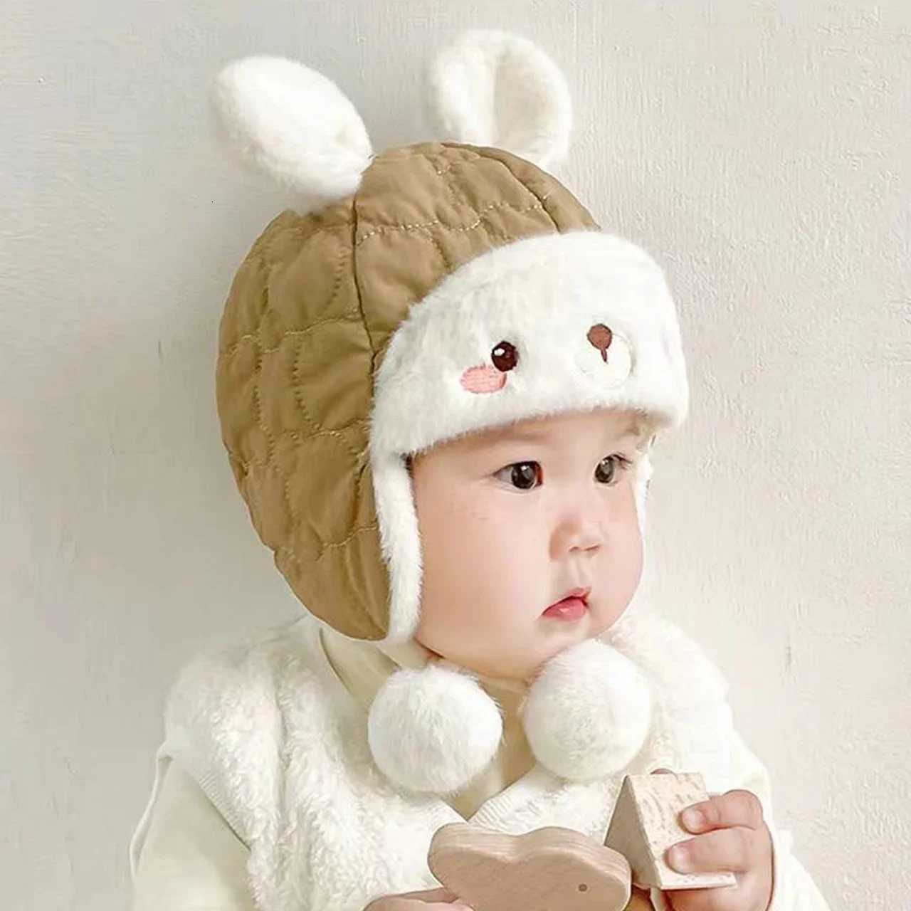 Winter Baby Ear Protection Hat Outdoor Warm Soft Plush Cap for Infant Cute Cartoon Boy Girl Earmuff Hats251028