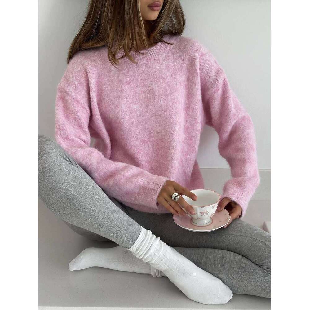 Hirsionsan O Neck Basic Sleeve Sweater Women 2025 Oversized Short Knitted Wool Pullover Female Casual Thick Warm Soft Tops Women Sweater Designer Swea