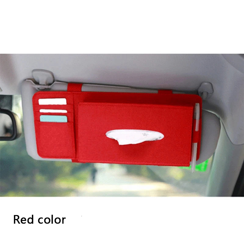 KKJOY Creative Car Sunshade Tissue Box Paper Towel Bag Multi Function Felt Car Hanging Seat Car Interior Storage Box Supplies 251029