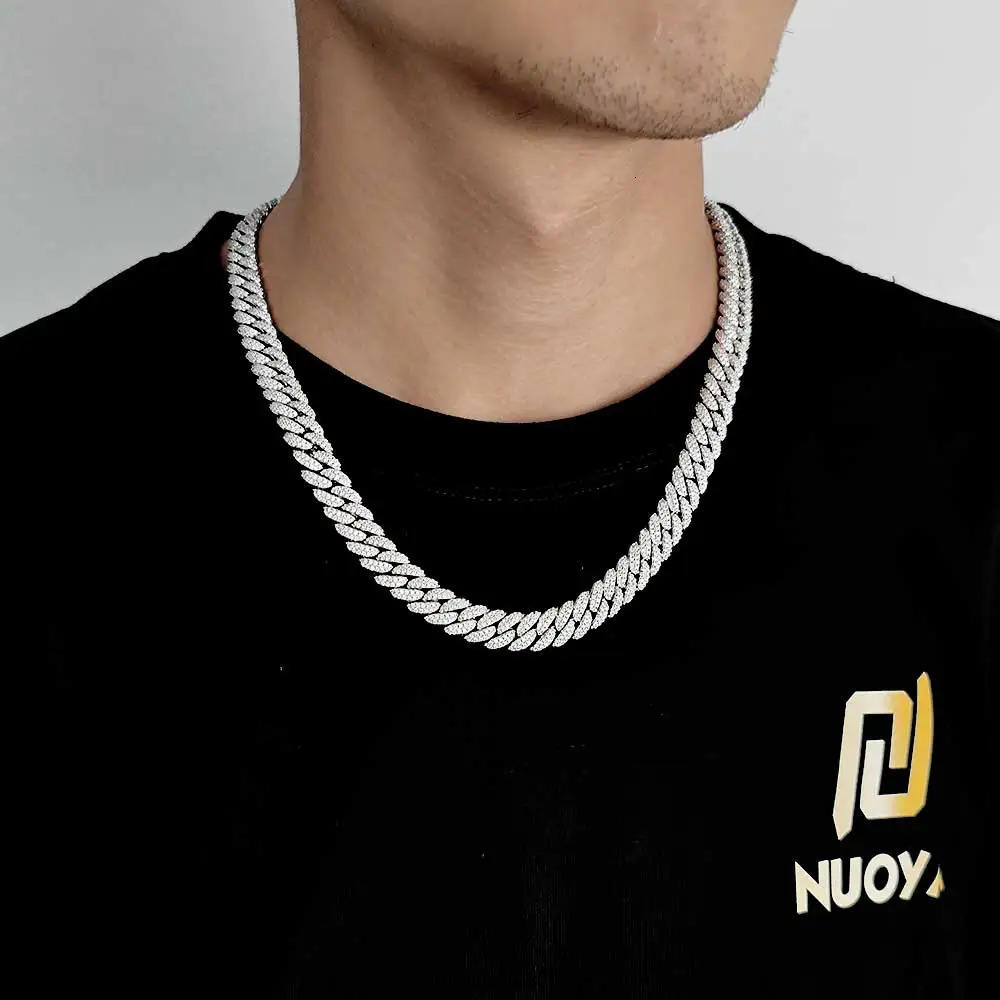 10mm Hip Hop Cubic Zircon CZ Iced Out Bubbles Cuban Link Chain Necklace For Women Jewelry Birthday Gift 251029