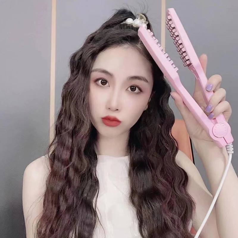 3D Grid Hair Crimper Volumizer Ceramic Professional Hair Fluffy Corrugated Curler Flat Iron Corn Hair Splint Perm 4 Temperatures 251029