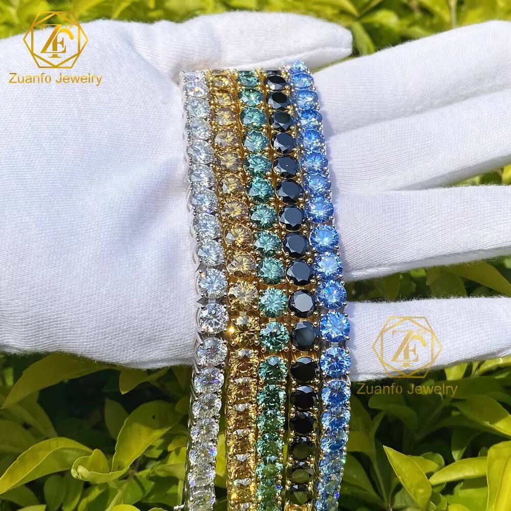 Yellow Blue Green Black Color Moissanite Tennis Bracelet with Gra Wholesale Friendship Tennis Diamond Bracelet Real S925 SilverDesigner style