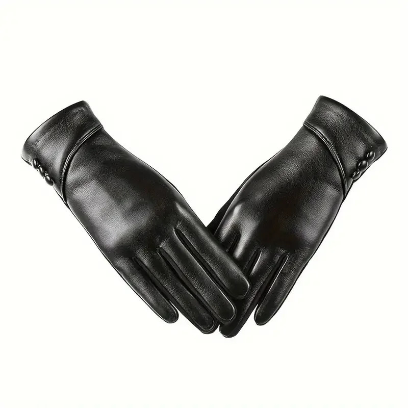 Elegant Genuine Leather Touchscreen Gloves with Soft Fleece Lining Perfect for Stylish Warmth on Casual Weekends 251013