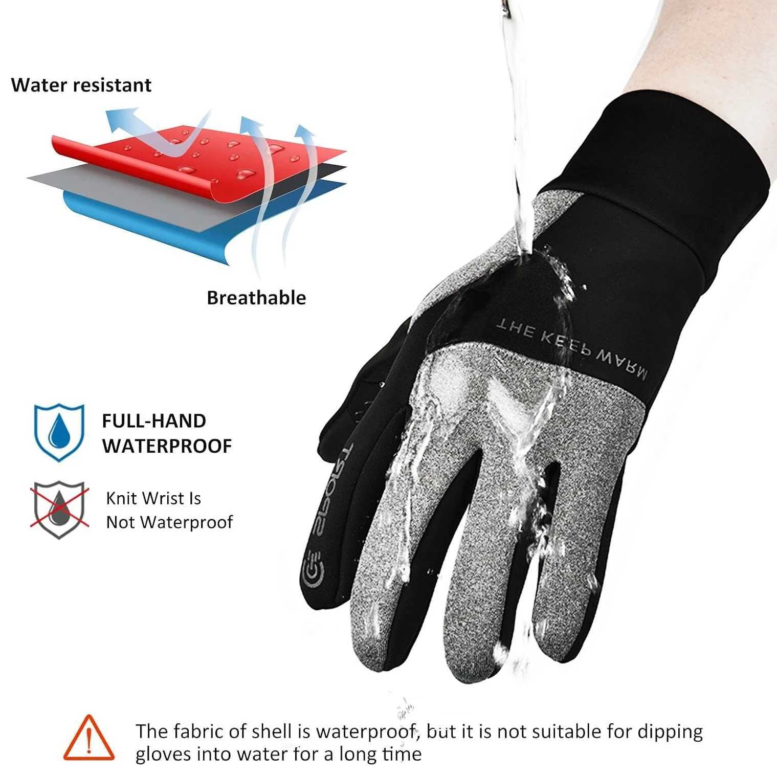 YANBIGUO Thermal Winter GlovesTouch Screen Cycling GlovesWaterproof Windproof Anti Slip Hands Warm for Hiking Driving Running J251029