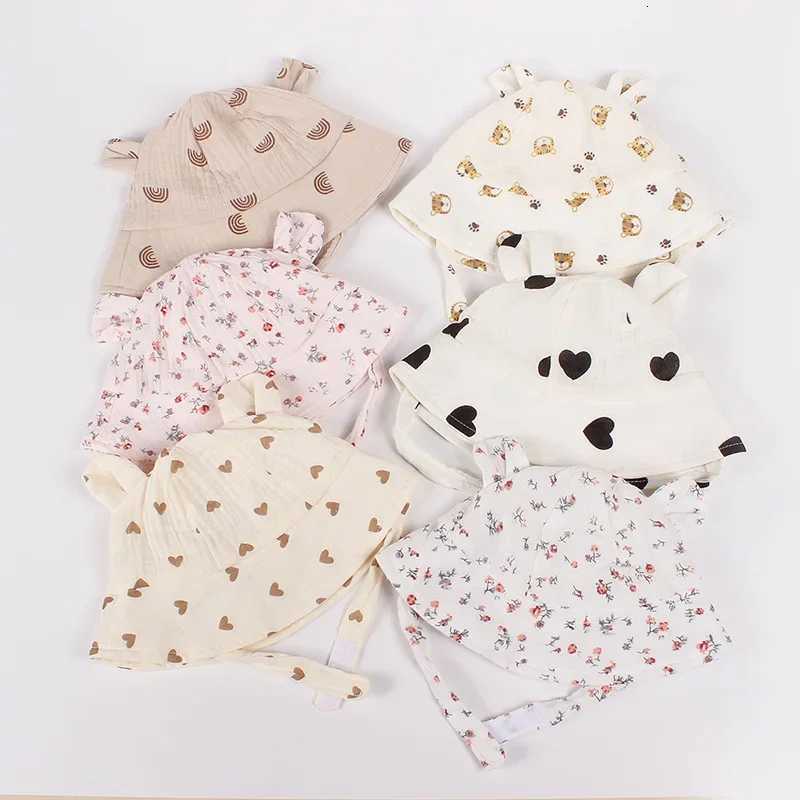 Baby Summer Sun Hat Cartoon Bear Infant Fisherman Cap Toddler Panama Basin Caps Large Brim Visors Outdoor Sunscreen Bonnet 251028