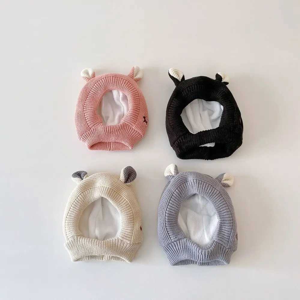 Baby Ear Protection Hat Cute Cartoon Toddler Hooded Beanies 636Month Boy Girl Winter Warm Headgear Knit Hats Kids Pullover Cap251028
