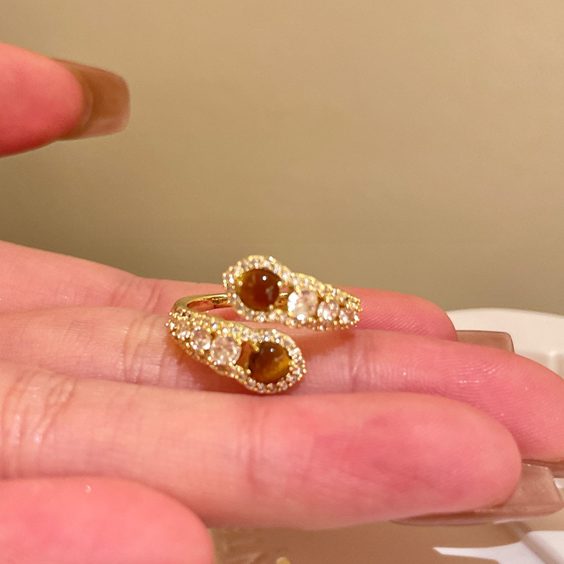 Designer ring diamond ring Geometric Zircon Retro Serpentine Full Diamond Ring Simple Opening Adjustable Ring Valentine's Day gift free shipping