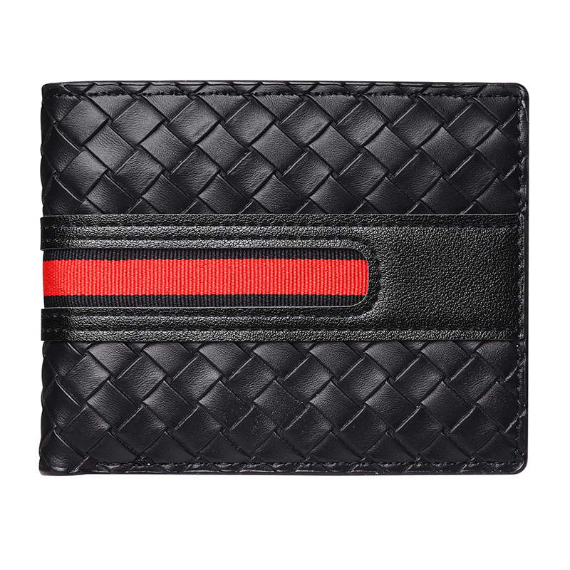 Luxury Designer Men's ultra-thin Wallets Hand Woven Multi Slot Three fold leather wallet card bag Fashionable And Simple Coin Purse For Birthday 