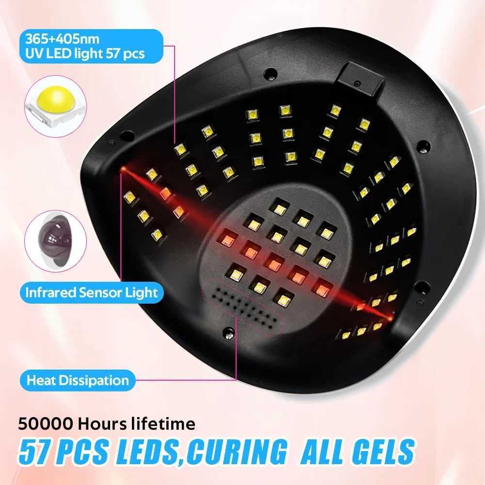 57 LEDs Nail Drying Lamp UV LED Lamp for nails 114W Nail Dryer with 4 Timer Settings Manicure Lamp UV Light Cabin Nail Tools J251117