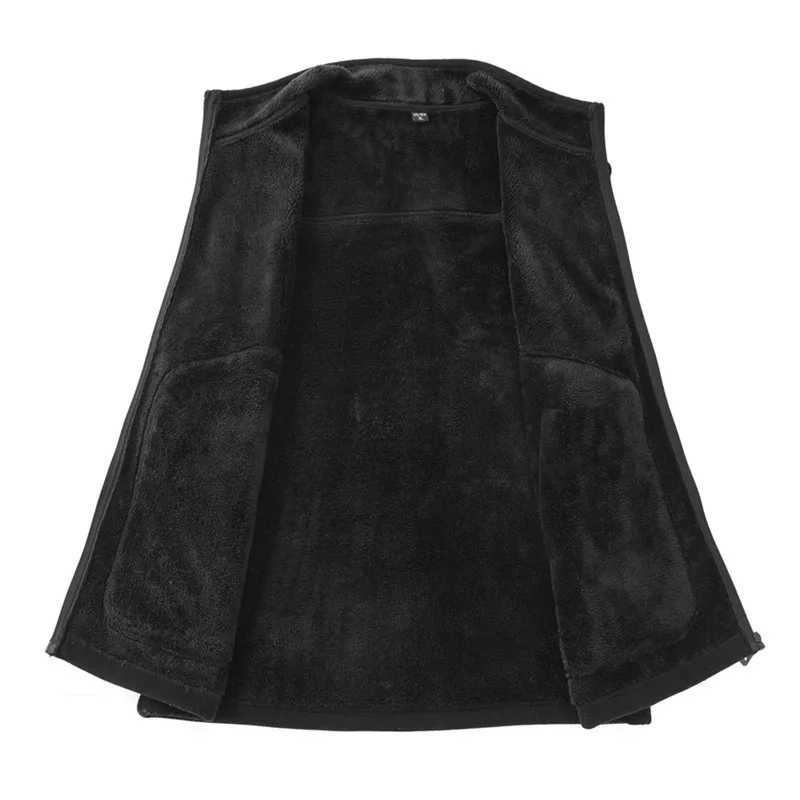 large sized fleece vest for men in autumn and winter thickened with fleece stand up collar waistcoat and sheepskin for warmth W251029