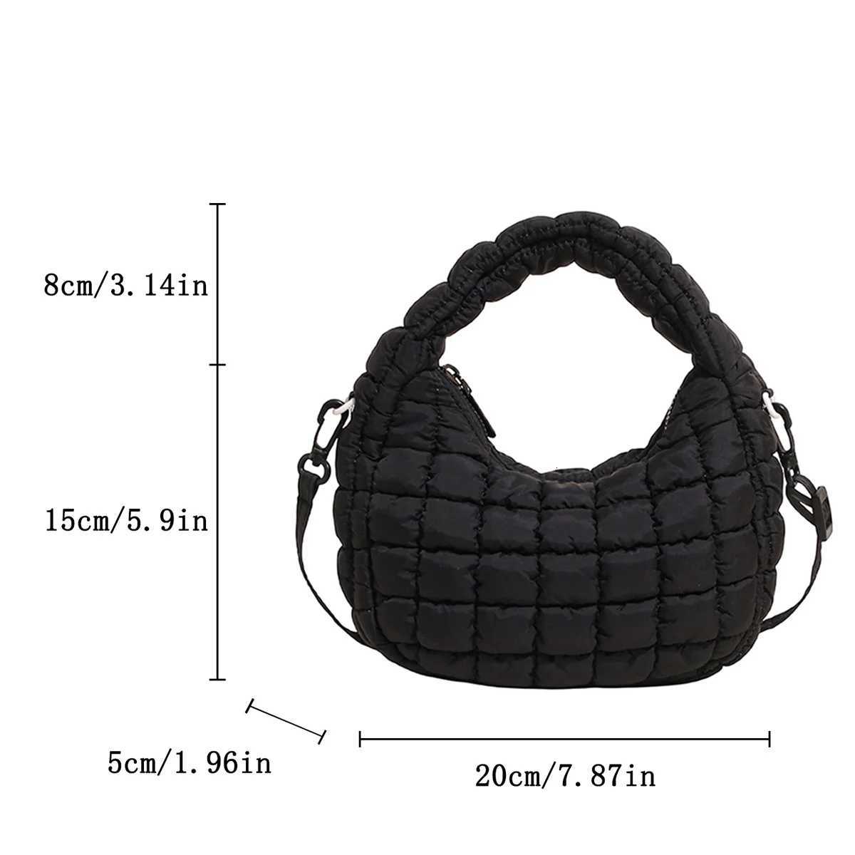 Wen Fi Shoder Bag Crinkle Square Quilted Design Soft Foldable Adjustable Strap Mtifuncti Daily Crossbody Bag1 D251029