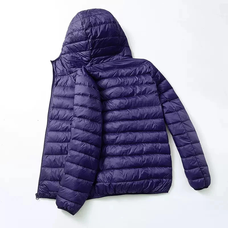Autumn and Winter Fashion Ultra Light Duck Down Hooded Down Jacket Mens White Duck Down Feather Warm Coat Mens Street Clothing 251028