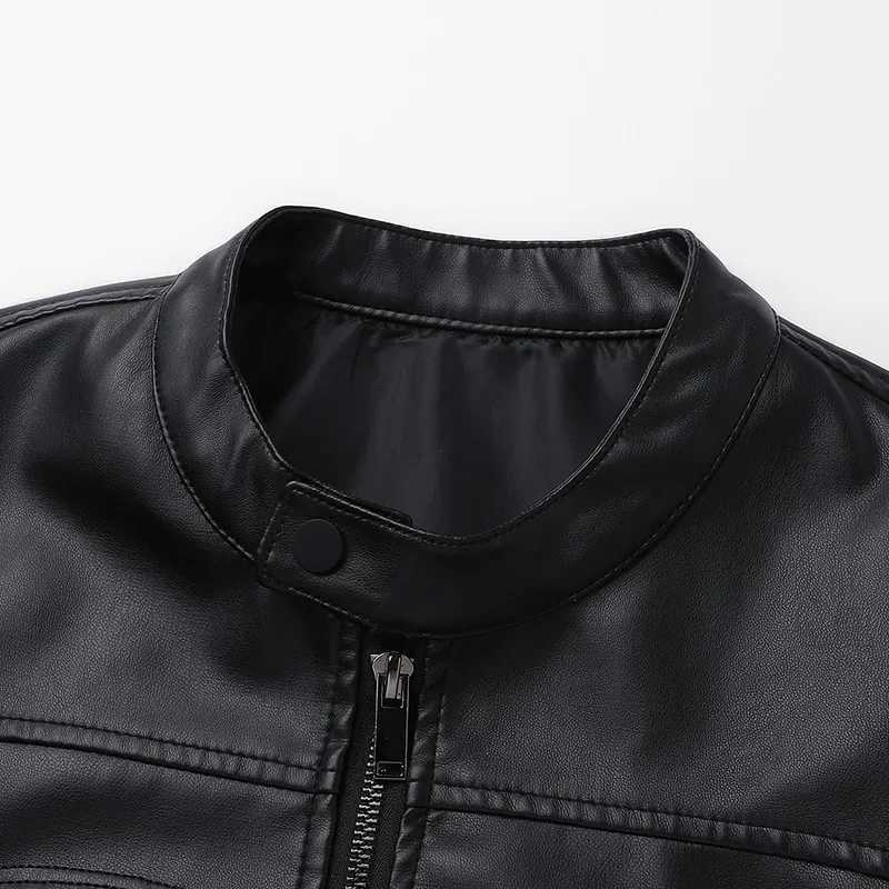 Mens Jackets Spring Autumn Retro PU Leather Jacket New Fashion Design Outerwear European Style Motorcycle Leather CoatT251029