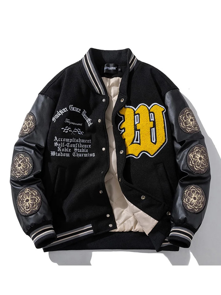 Vintage Varsity Jacket Men Winter Letter Embroidery Baseball Women Leather Sleeve Fashion Casual Woolen Coat Green Parka 251028