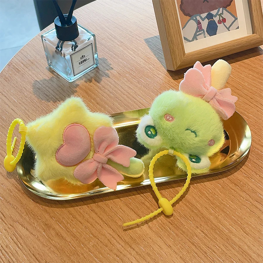 Star lollipop plush pendant frog doll soft filler doll couple keychain accessories school bag pendant ornament gift 251029