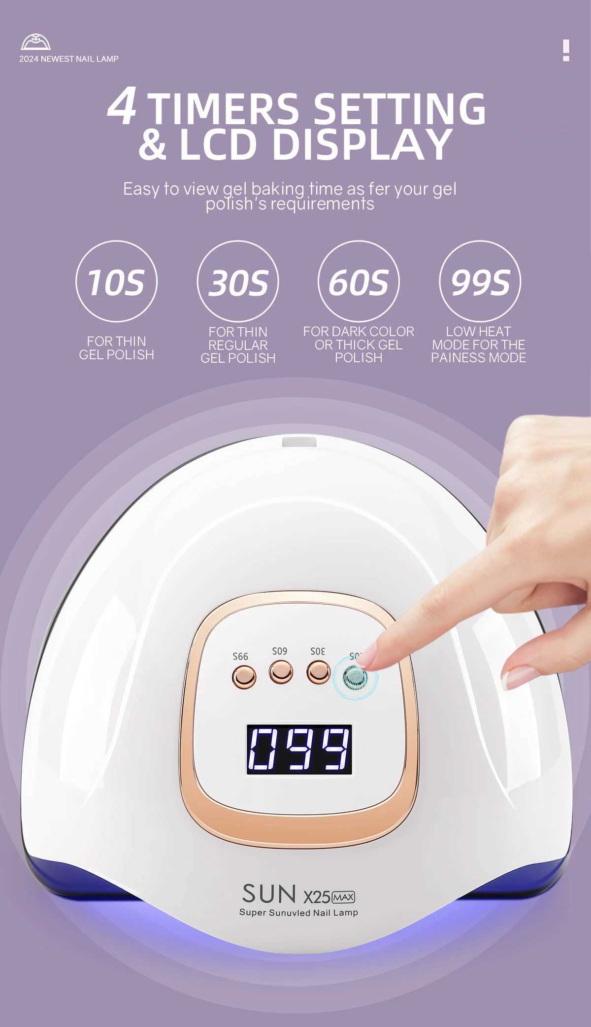 380W 81 Leds Nail Dryer UV Lamp Nail Curing Lamp Manicure Lamp For Fingernails10s30s60s99s Timer LCD Screen J251115