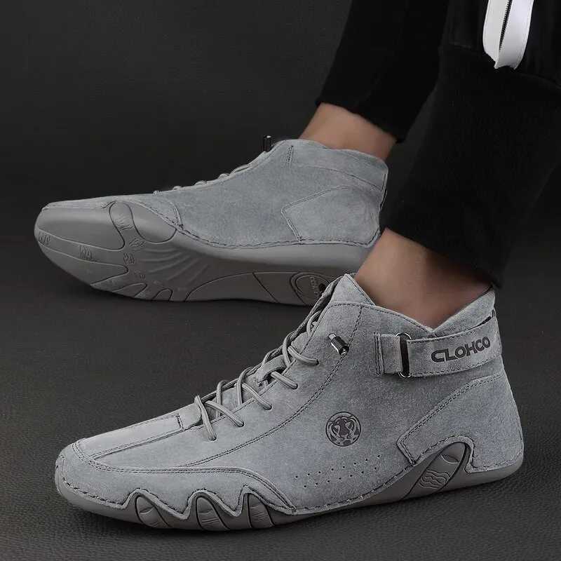 Mens Genuine Leather Shoes Ankle Boots 2023 Men Sneakers Outdoor Light LaceUp Casual Shoes Fashion Loafers Winter Warm Boots Z251029