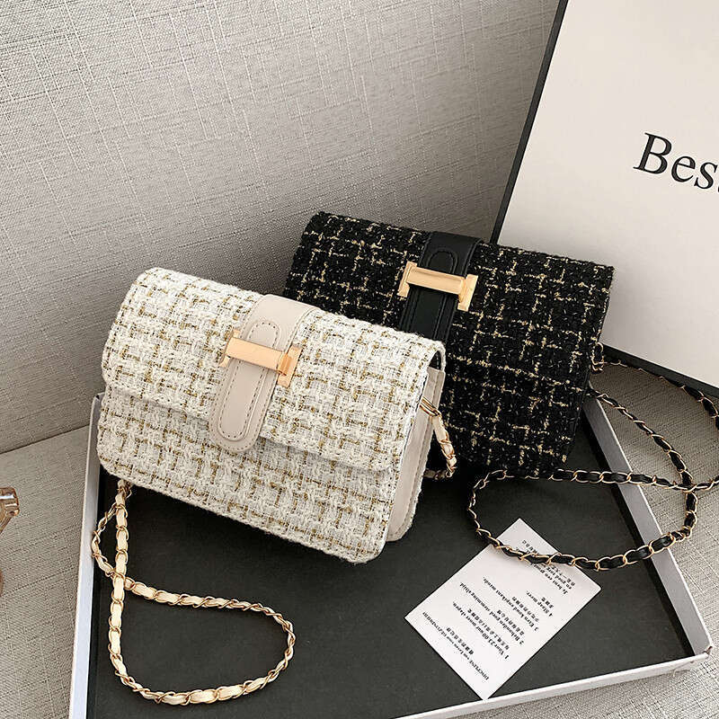 Summer Textured for Women Trendy New Fashion Simple Shoulder Casual Crossbody Woolen Small Square Bag