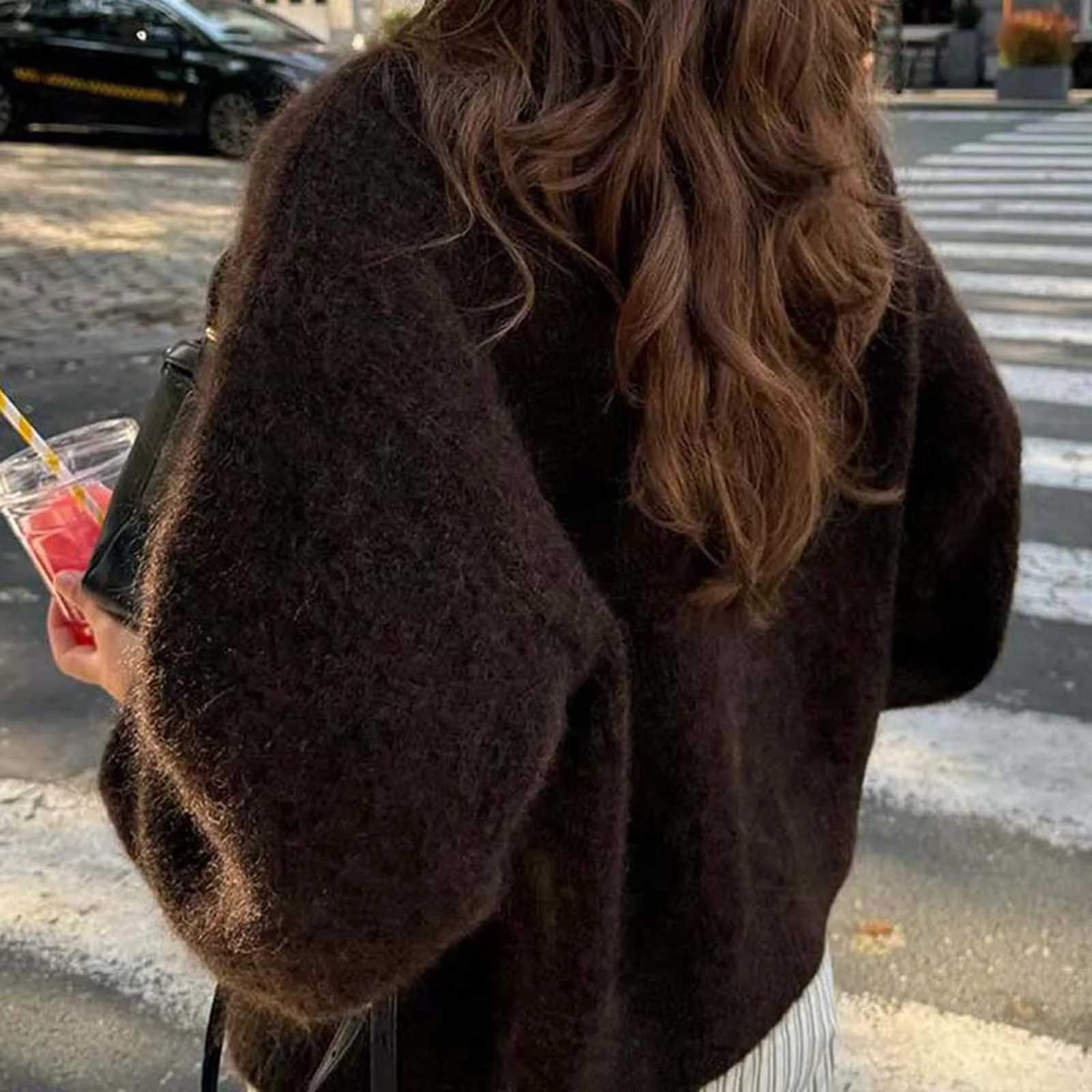 Women Vintage Autumn Winter Warm Sweaters Cardigan Preppy Basic Long Sleeve O Neck Button Up Solid Color Knitwear Casual TopsT251028