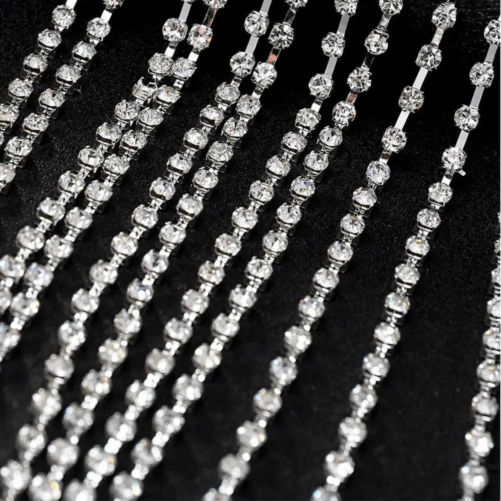 Charming Crystal Tassel Headpiece Chain Hat Stage Performance Jewelry Long Multilayer Rhinestone Hair Chain Tiara NightclubW251029