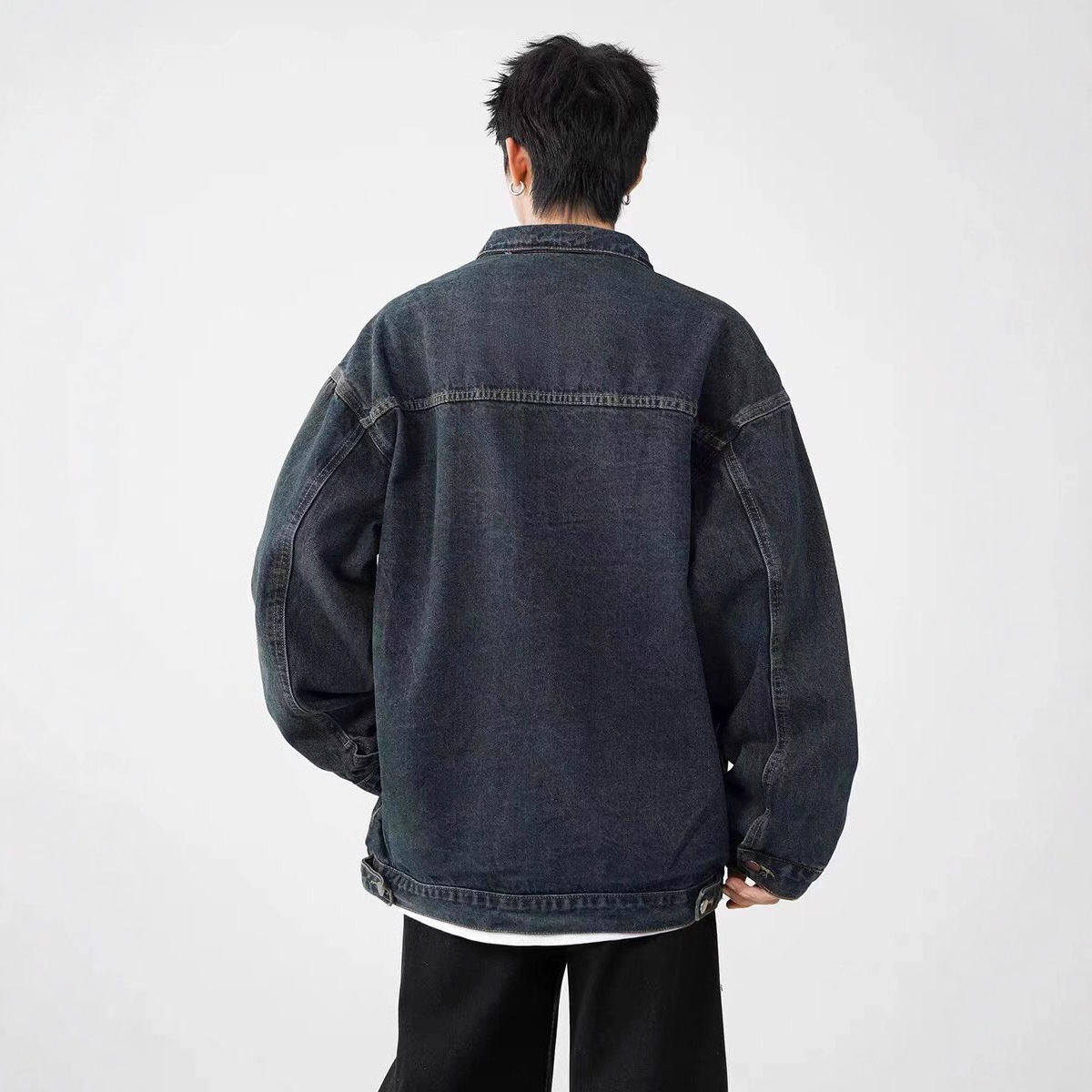 American Style 2025 Denim Jacket For Designer Jacket Men Spring And Autumn New Trendy Brand High-end Feel Washed And Distressed, Loose Casual Versatil