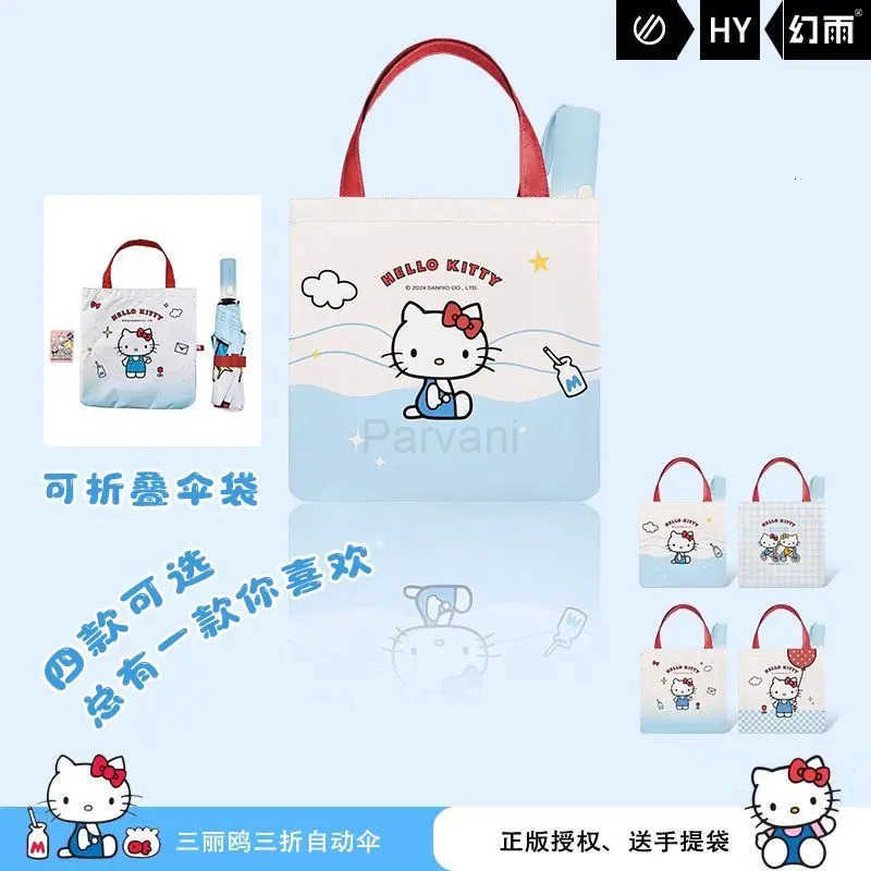 Sanrio Sanrio Hello Kitty Umbrella Fully Automatic Good Looks Cartoon Sun Umbrella Uv Protection Sun Umbrella Portable Wind Resistant L251029