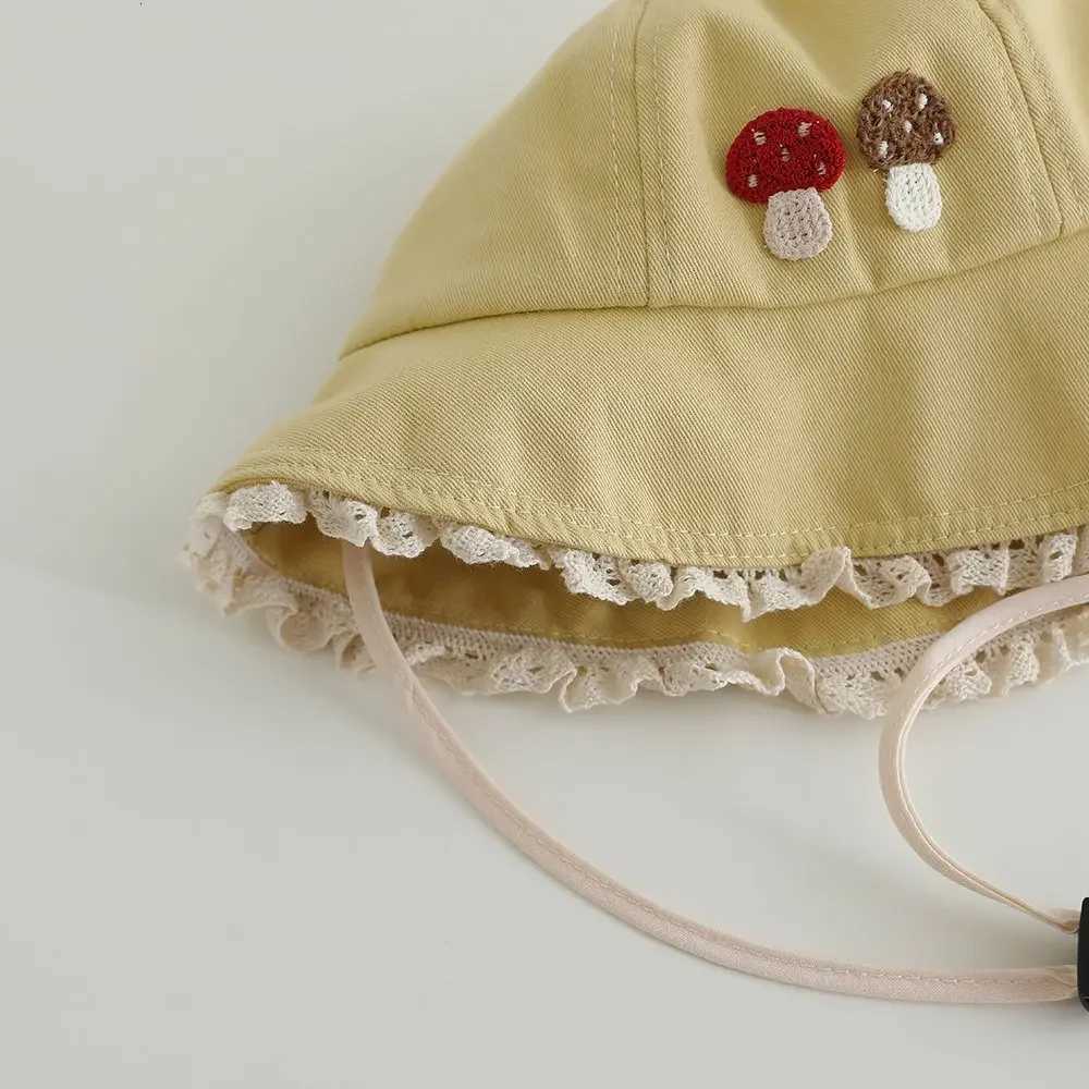 Panama Autumn Baby Bucket Hat For Girls Small Mushroom Cotton Toddler Sun Cap Children Beach Sun Hat251028