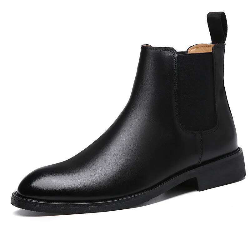 British Style Men's Genuine Suede Leather High-top Business Dress Shoes Fashion Warm Winter Men Riding Boots