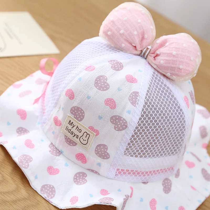 Summer Baby Fisherman Hats Thin Breathable Children Sunshade Visors Cute Bow Toddler Basin Hat Wide Brim Kids Sun Protection Cap251028