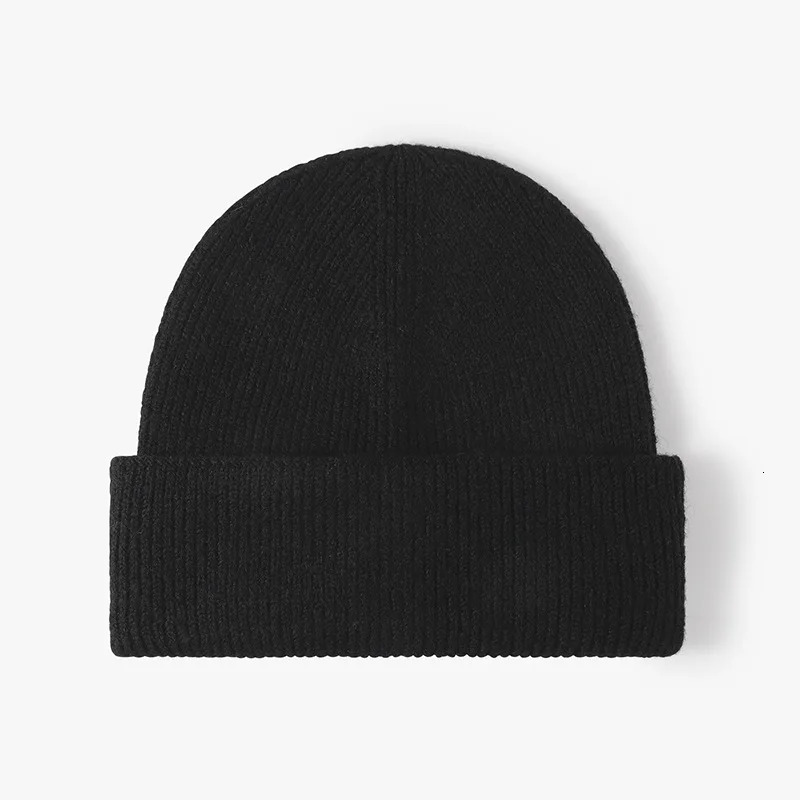 Unisex Big Head Wool Hat Autumn Winter Warm Knitted Cap with Ear Protection Fashion Monochrome Double FlangedCold Weather 251013