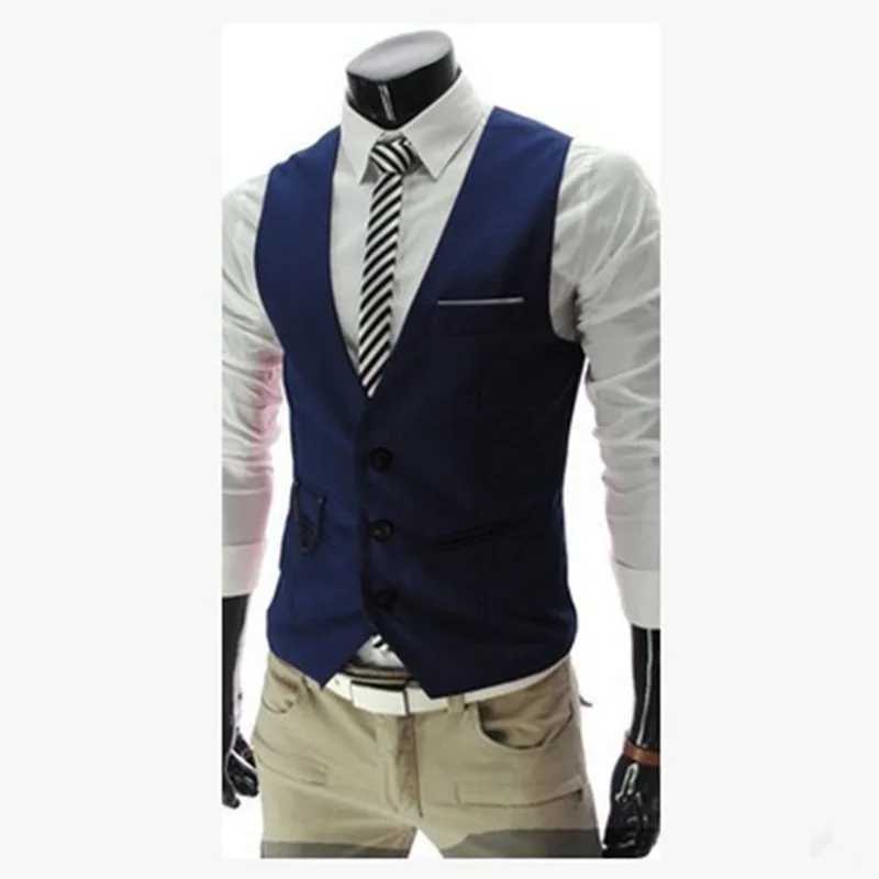 2025 New Arrival Dress Vests For Men Slim Fit Mens Suit Vest Male Waistcoat Gilet Homme Casual Sleeveless Formal Business Jacket W251029