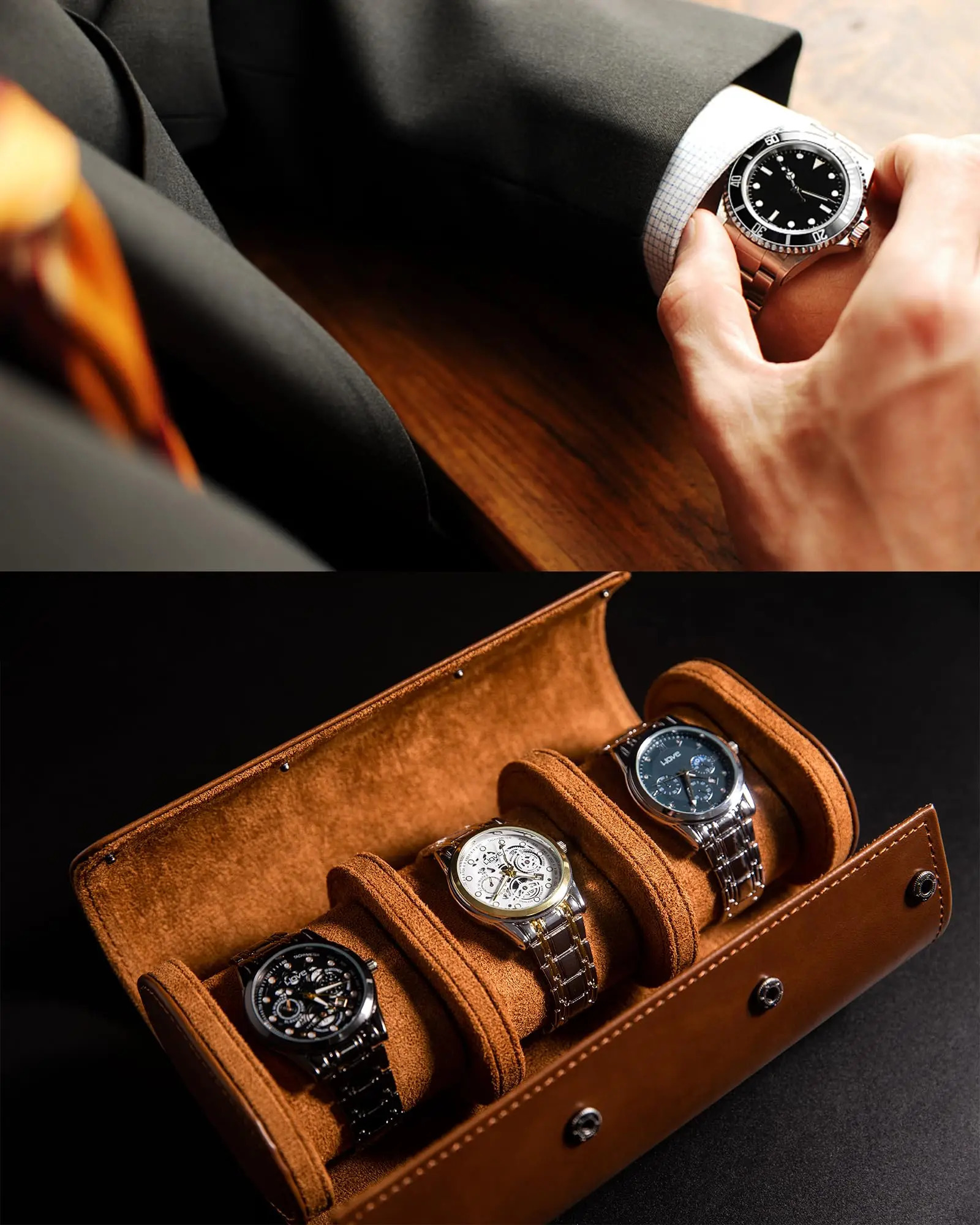 123 Watch Travel Case Classic Leather Watch Case With Perfect TextureMens Watch Case for Travel Handcrafted by Craftsmen i251029