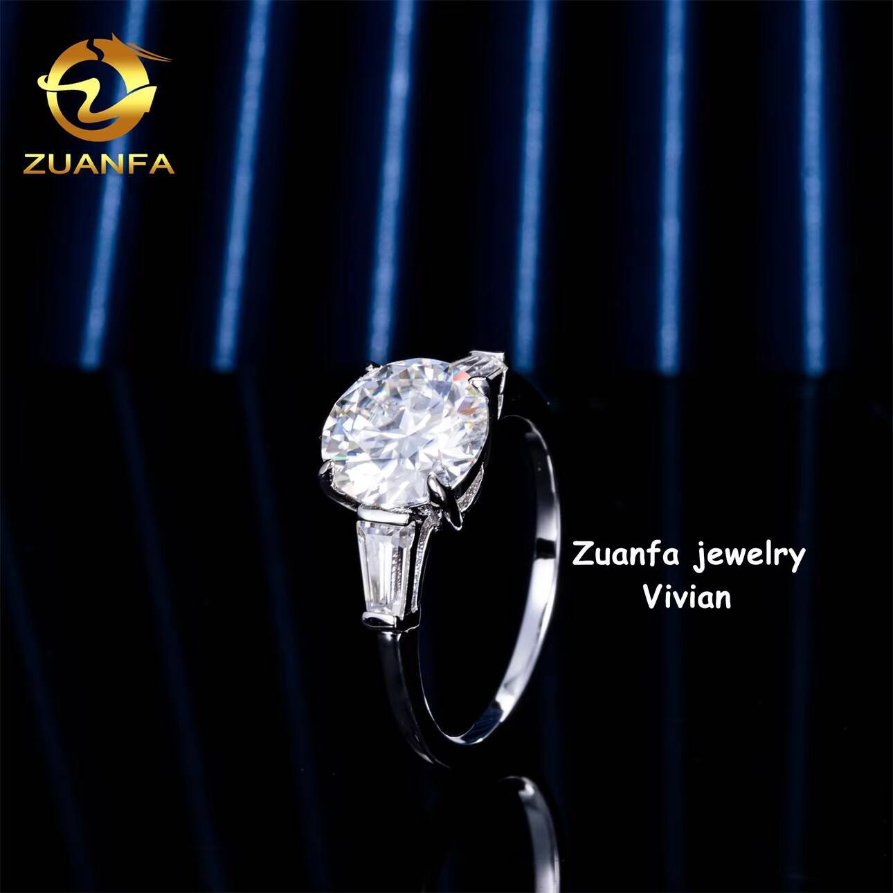 Fine Jewelry Buss Down VVS Moissanite VVS Moissanite Diamond Women Moissanite Luxury Sterling Silver 925 Wedding Rings