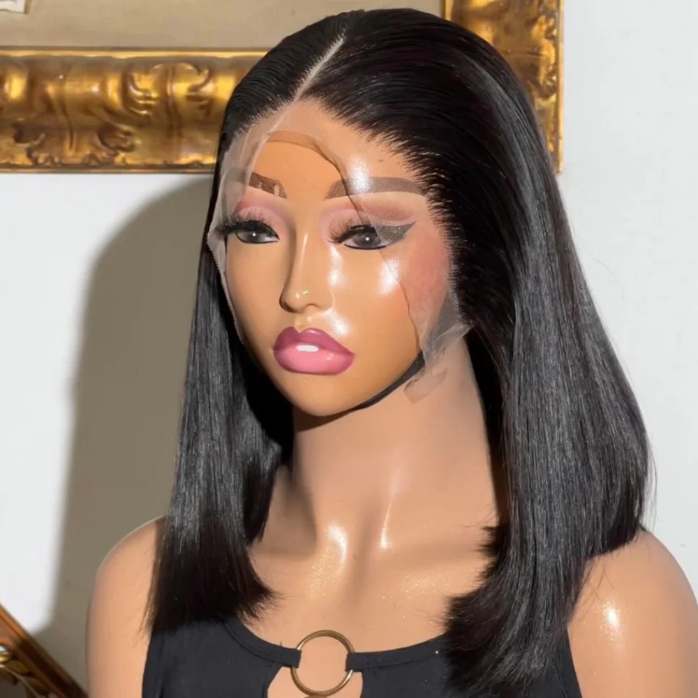 180density 360 lace Short Pixie Cut Wig Bob Lace Front Human Hair Wigs Transparent Straight Wigs For Women Pre plucked