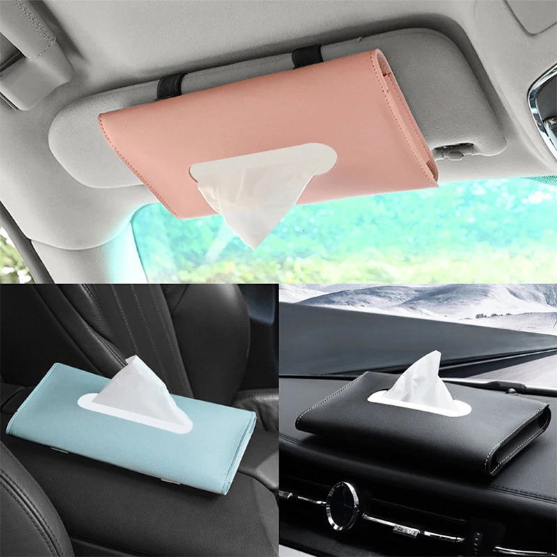Elegant Convenient Car Tissue and Mask Holder Universal Sun Visor Attachment Hygiene OnTheGo Enhances Interior Decor 251029