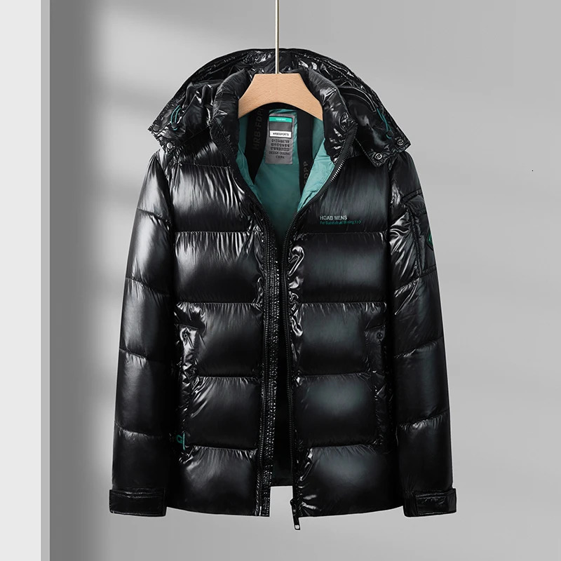 Winter Men Down Jacket Fashion Glossy Waterproof Short Down Jacket High Quality Male Lightweight Snowski White Duck Down Parka 251028