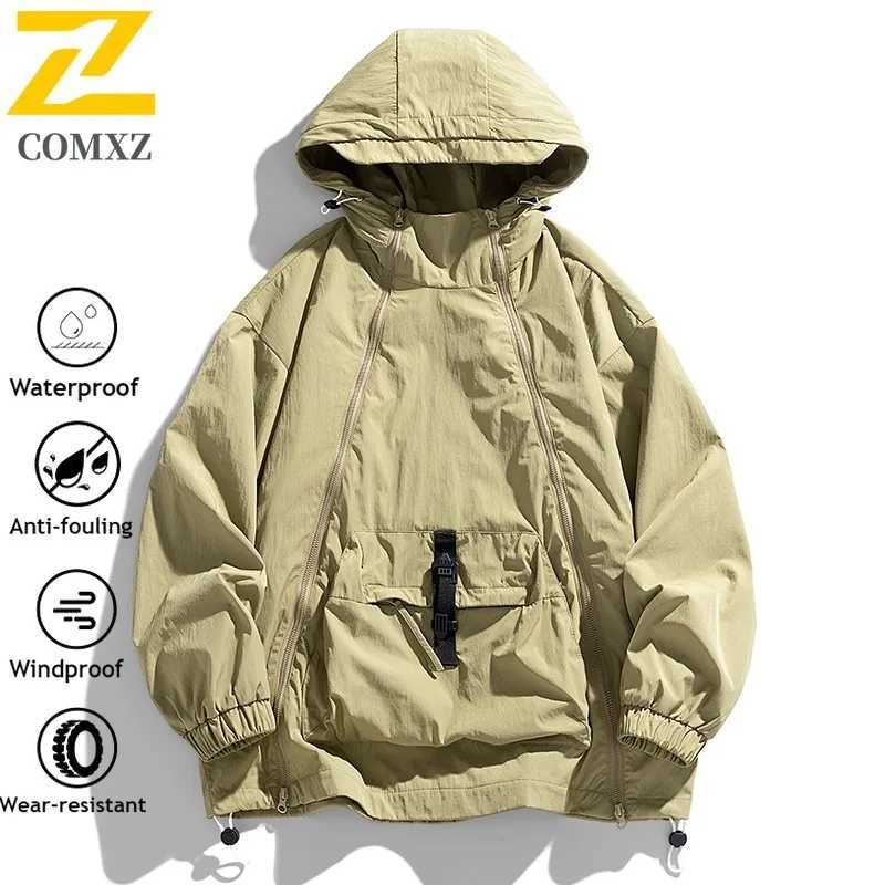 Men Casual Hooded Windbreaker Autumn Korean Style Windproof Outdoor Sportswear Lightweight Hiking Solid Color Breathable Coat J251029
