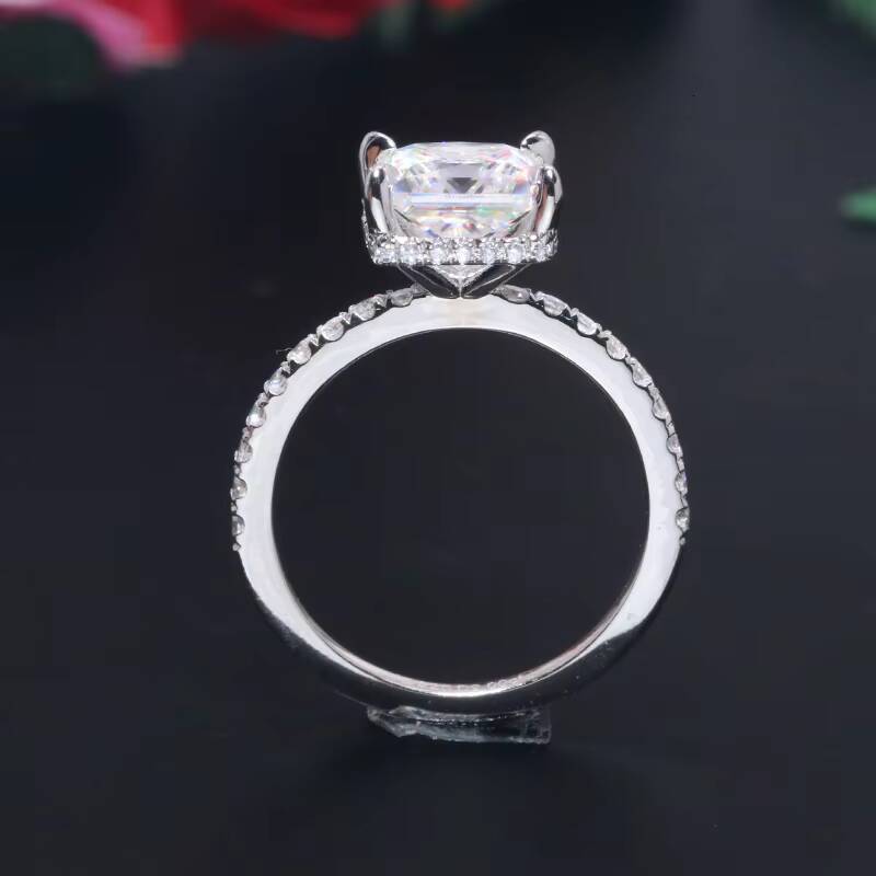 Yingma Fine Jewelry 925 Silver 14k 18k Solid Gold 2ct Princess Cut square Moissanite Ring