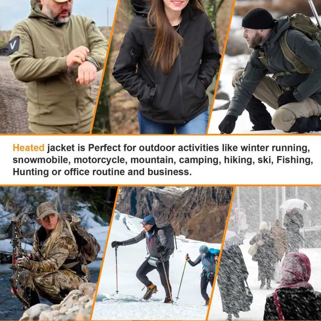 7 Area Heated Jacket Winter USB Electric Heating Jacket Washed Warm Clothes Man Thermal Jacket for Skiing Hiking Camping Coat J251029
